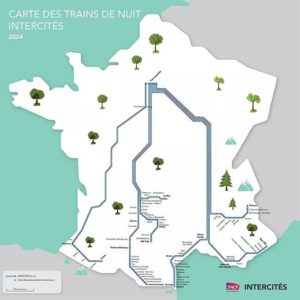 Carte des trains de nuit en France pour des vacances bas carbone