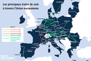 Voyage en train de nuit - mobilité douce - carte des trains de nuit